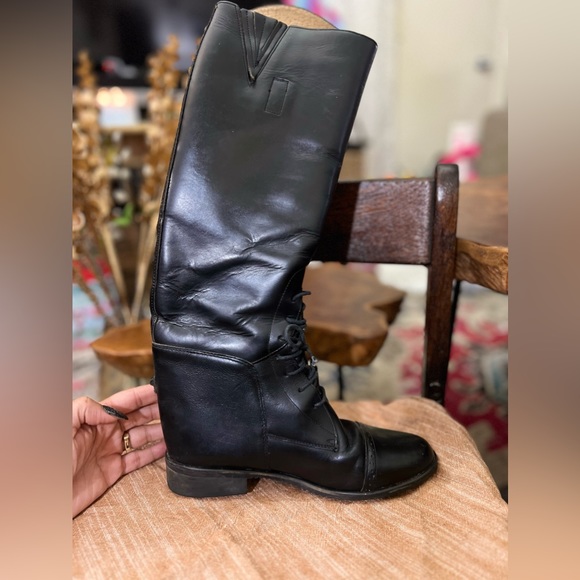 Black Stiff Pull-On Amazonas Equestrian Riding Boots - Picture 10 of 16